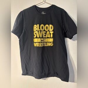 Nike Blood Sweat Wrestling Graphic T-Shirt Black Adult Large